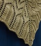 Triangular lace shawl in moss green cotton yarn - design A197 - Image 9