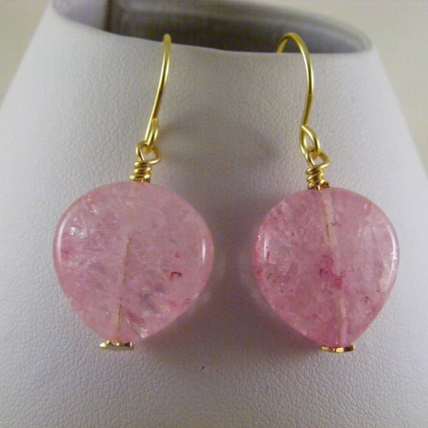 Pink Quartz Gemstone Earrings