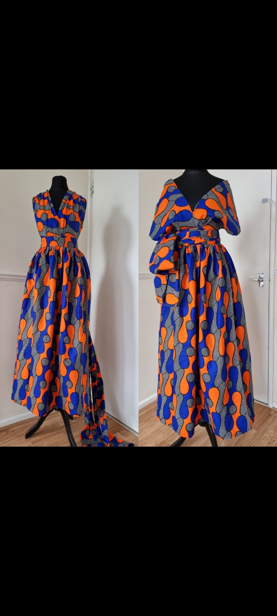 African Ankara Handmade Infinity Maxi Wrap Dress 