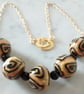 SALE - HALF PRICE -GOLD AND BLACK POLYMER CLAY NECKLACE  - FREE UK SHIPPING - Image 1