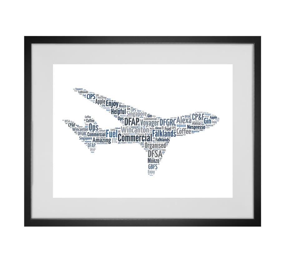 Personalised Aeroplane Design Word Art Gifts 