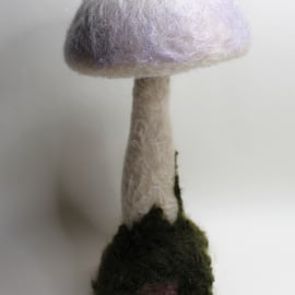 Needle Felted Mossy Mushroom