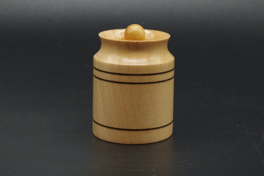 Small Wooden Trinket Pot. Handmade. Scottish Beech.