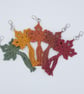 macrame keyring, maple leaf keychain, bag accessory - Image 1