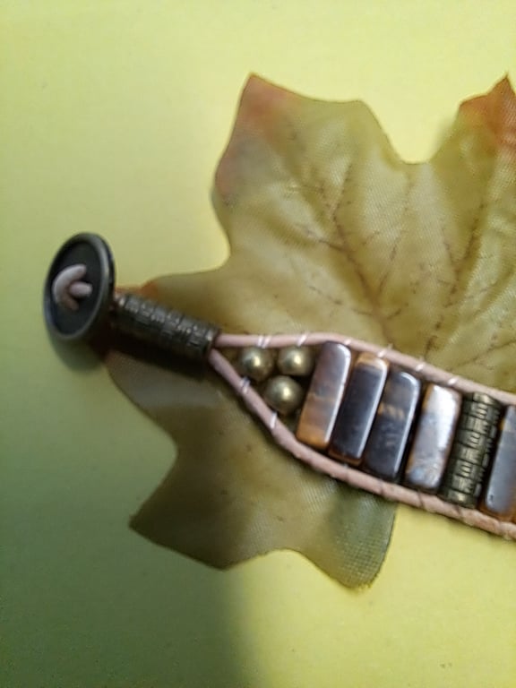 Leather  Wrap Tube Bracelet 