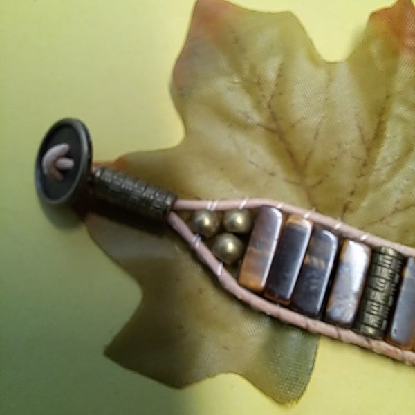 Leather  Wrap Tube Bracelet 