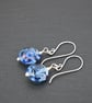 blue lampwork glass earrings