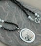 White Buffalo Stone Pendant with Sterling Silver 