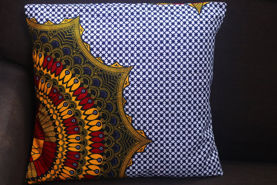 Multicoloured African fabric cotton cushion covers