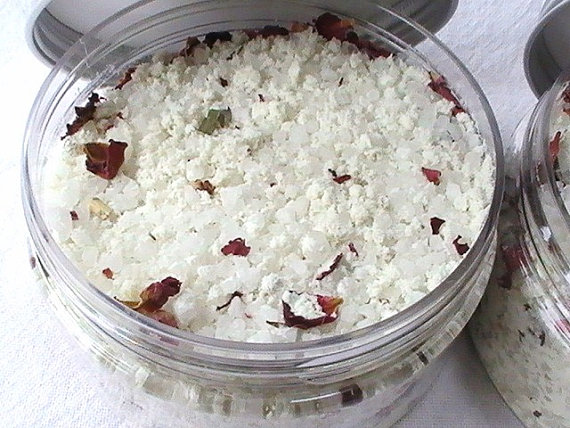 Luxury Bath Salts with Goat's Milk, Pure Jasmine and Rose 250g 8.8oz, 