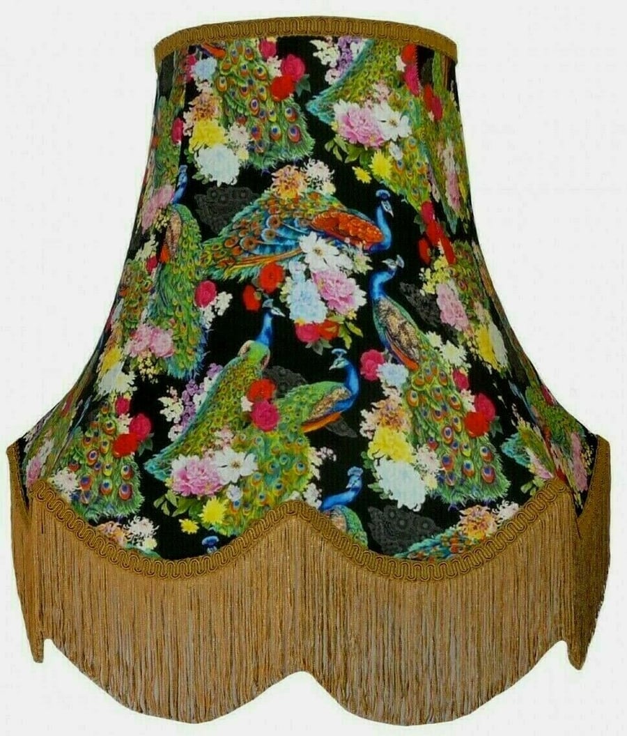 Peacock Fabric Lampshades, Standard Lamps Table Lamps Ceiling Lights Pendants.