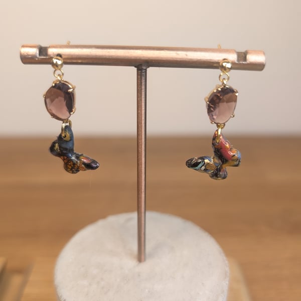 Summer bloom scrap butterfly dangle brown