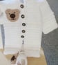 Handmade Milk Cotton Crochet Baby Bear Onesie and Booties set 3to6 Months - Image 5