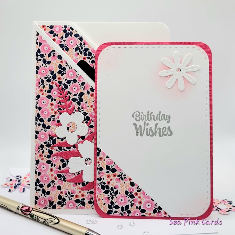Gift Voucher Wallet with Birthday Wishes Insert - handmade 