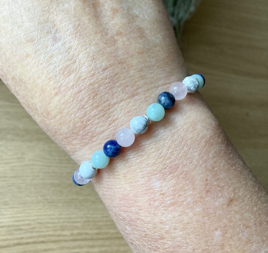 Anxiety Bracelet, Soothing, Calm Healing Crystals for Stress