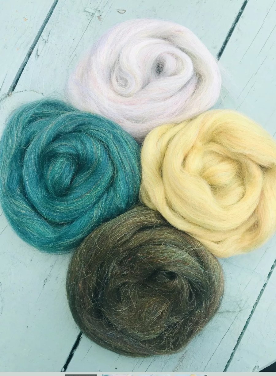 Glitter wool, glitter felting wool, merino felting wool glitter.