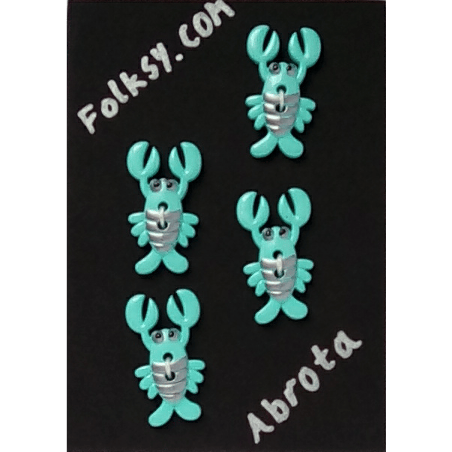 Lobster buttons in pale turquoise