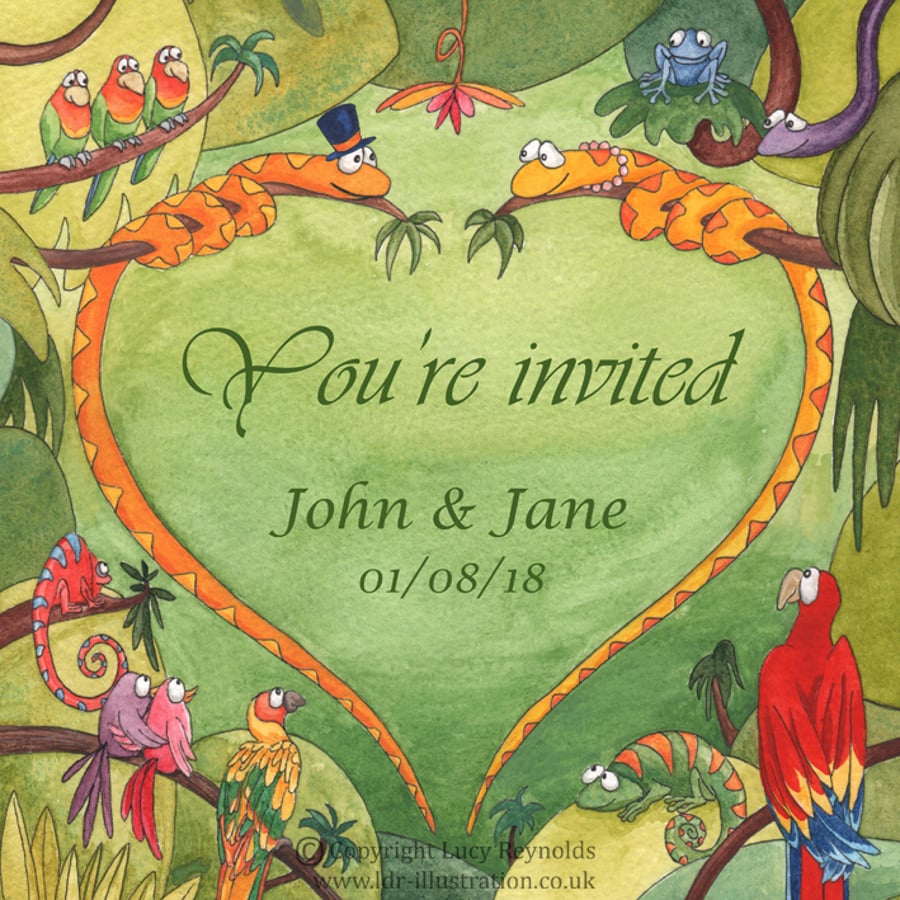 Wedding Invitations - Snake Heart 