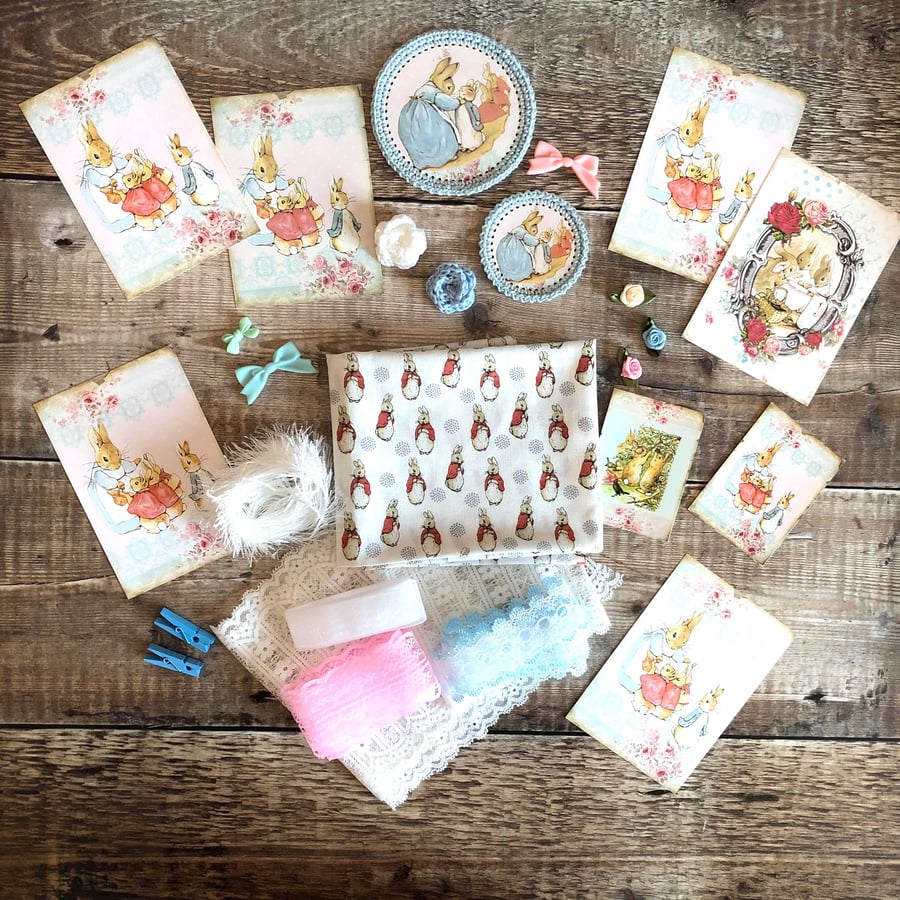 CUSTOM ORDER FOR EDWINA .. Beatrix potter Flopsy inspiration kit 