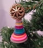 Colourful Button Christmas Tree Decoration - Large Star Topper - Image 2