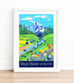 Mount Rainier travel poster print by Artist Susie West - Image 1