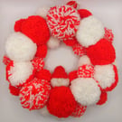 Pom pom hanging wreath christmas