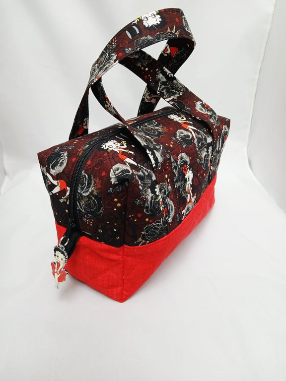 Betty Boop Bag, Quilted, Zipped, Multi Purpose, Make Up , Sewing, Pens, Pencils