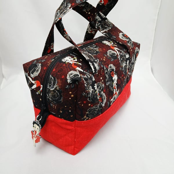 Betty Boop Bag, Quilted, Zipped, Multi Purpose, Make Up , Sewing, Pens, Pencils