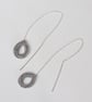 Silver Teardrop Threader Earrings - Image 4