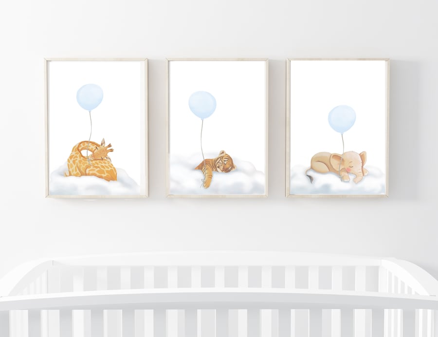 Safari Nursery Wall Art - SET OF 3
