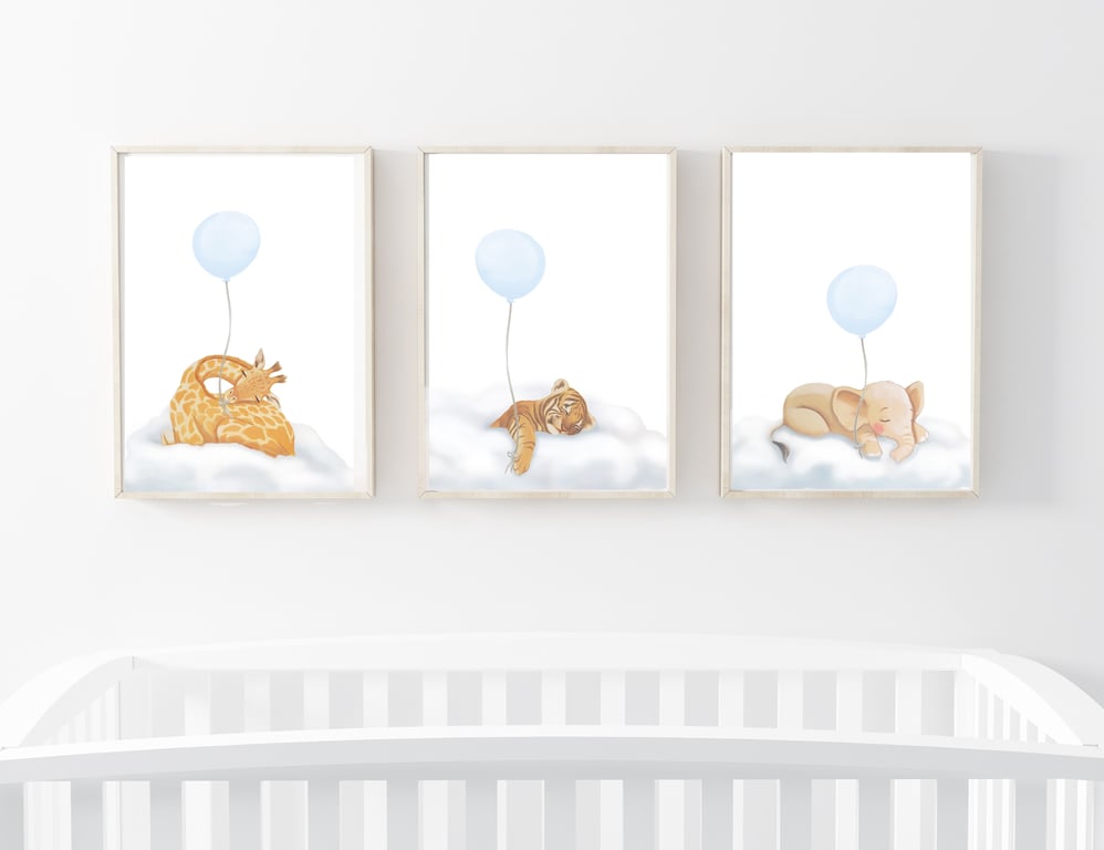 Safari Nursery Wall Art - SET OF 3