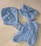 Traditional bonnet, booties and mittens