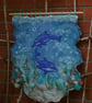 Handmade Felt Wool Wall Panel with Dolphins