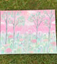 Pink Floral Landscape Acrylic Painting  - Image 5