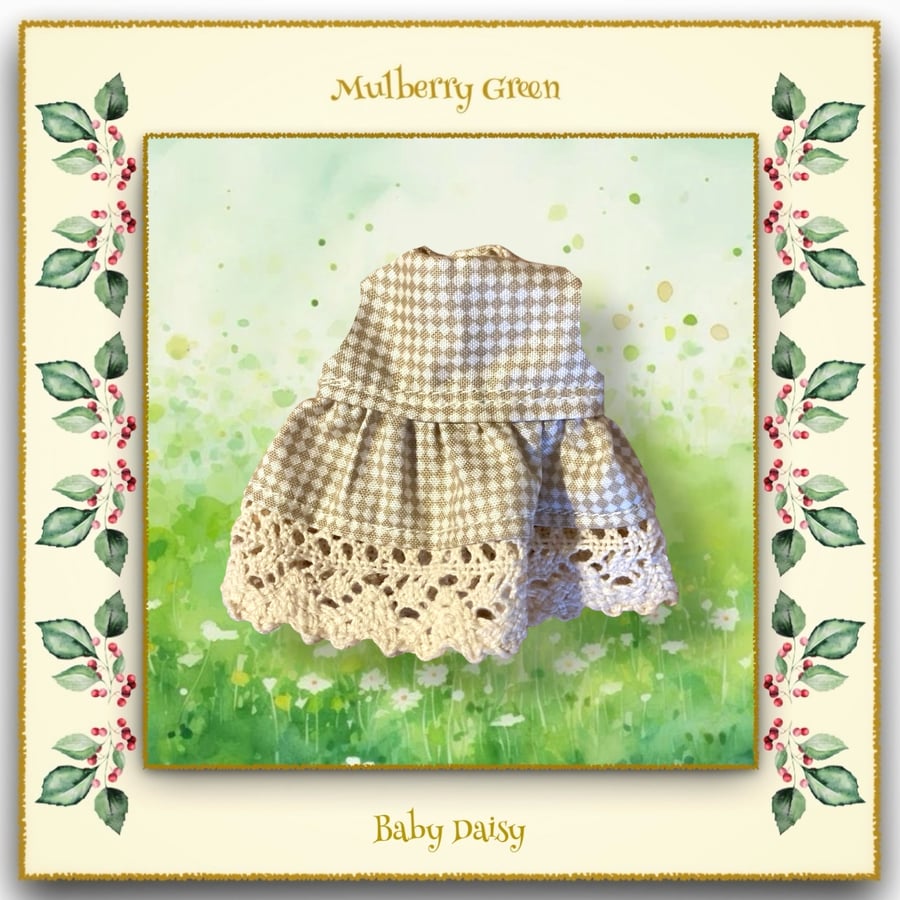 Gingham Dress with Lace Hem for Baby Daisy 