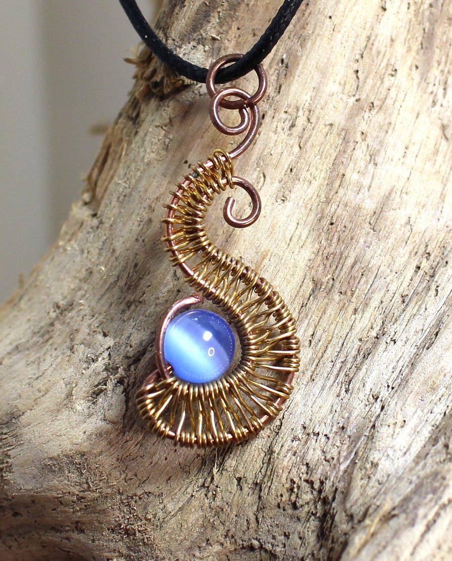 Blue Cats Eye Pendant