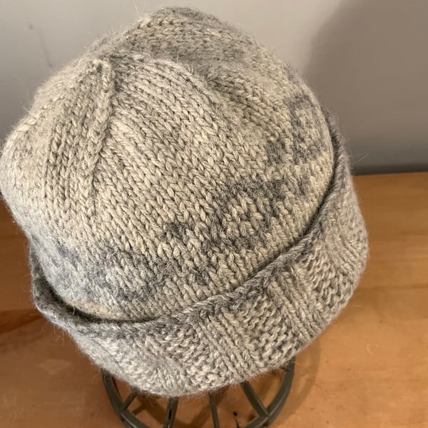 Fair Isle Turn Back Hat