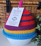 Colourful Pure Aran Cotton Baby Beanie Hat 0-3 months size  - Image 4