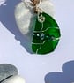 Green Seaglass Pendant on sterling silver chain - Image 2