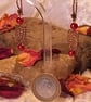 Copper Drop Earrings with Red Beads - Image 2