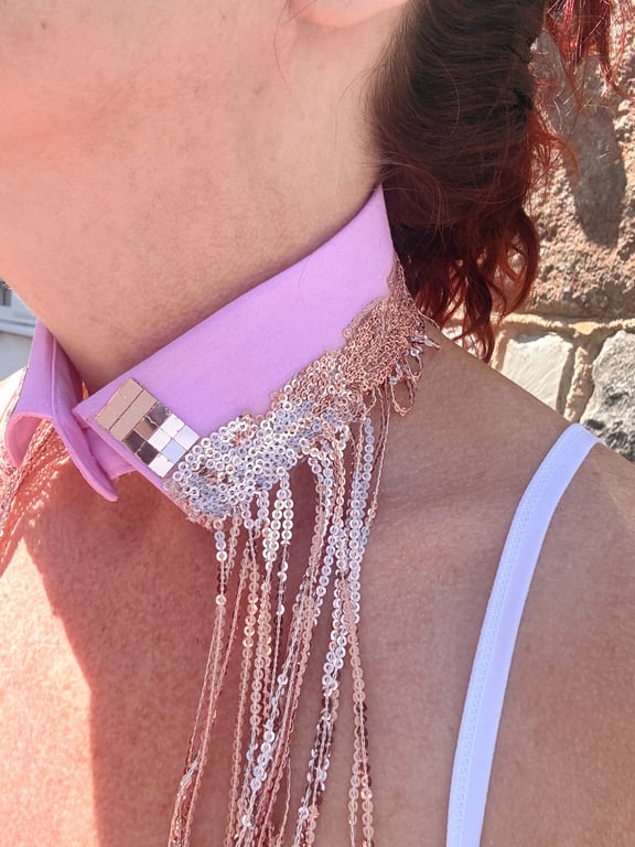 Sequinned Neckcessorie - rose gold 