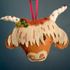 Highland Cow Hanging Christmas Tree Decoration