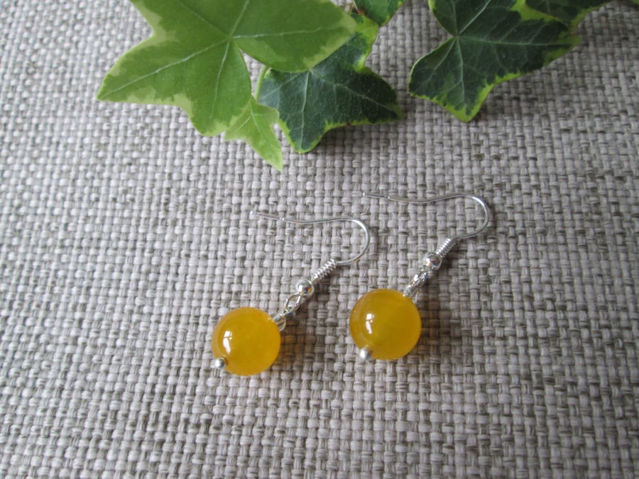 Quartzite Earrings, Sunshine Yellow, SALE