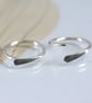 Silver Sleeper Hoop Earrings 11 mm Overlap Hoops - Image 6