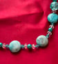 Handmade Turquoise Beaded Necklace, Aqua Blue Statement Jewellery - Image 3