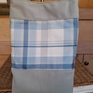 Grey velvet and tartan bag