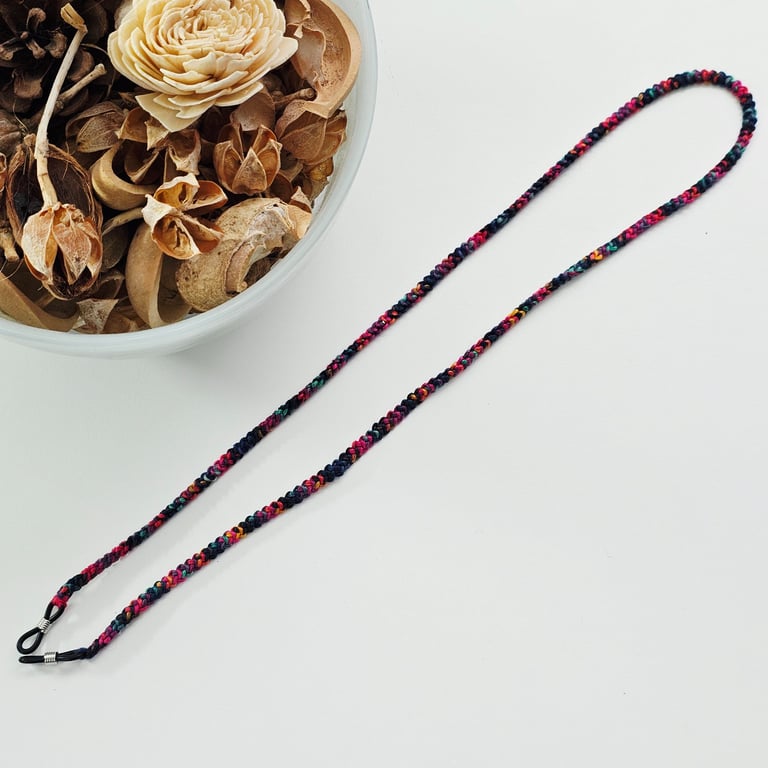 Multi Mix Glasses Cord, crochet cotton eyewear chain