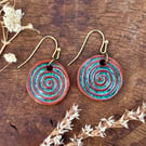 Handmade Turquoise Ceramic Earrings: Glazed Clay Dangle, Hypoallergenic Hooks