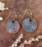 Handmade Turquoise Ceramic Earrings: Glazed Clay Dangle, Hypoallergenic Hooks - Image 1