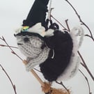 Hand Knitted Mini Witch Mouse -Magda